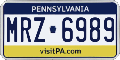 PA license plate MRZ6989