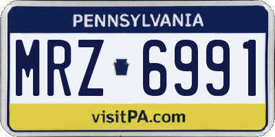 PA license plate MRZ6991