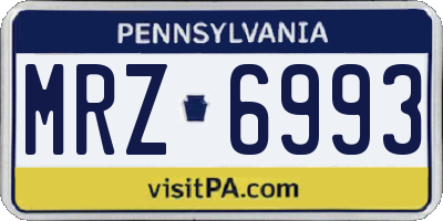 PA license plate MRZ6993