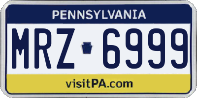 PA license plate MRZ6999