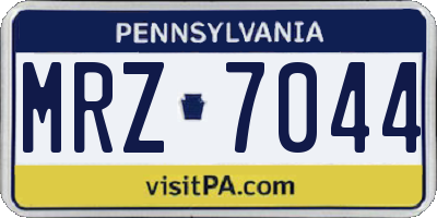 PA license plate MRZ7044