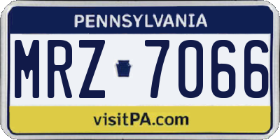 PA license plate MRZ7066