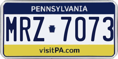 PA license plate MRZ7073