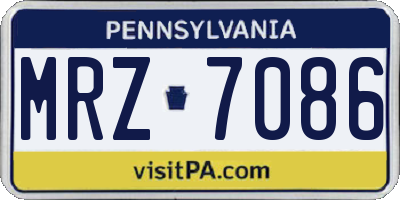 PA license plate MRZ7086