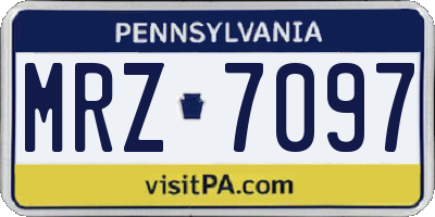 PA license plate MRZ7097