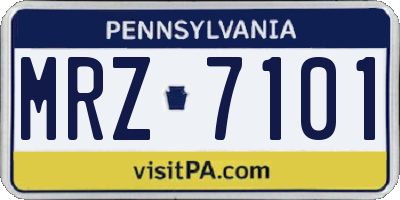 PA license plate MRZ7101