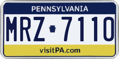 PA license plate MRZ7110