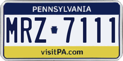 PA license plate MRZ7111