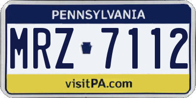 PA license plate MRZ7112
