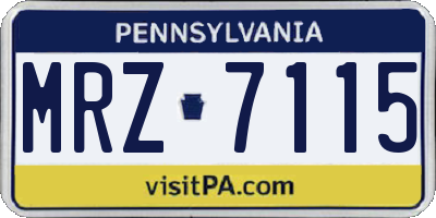 PA license plate MRZ7115
