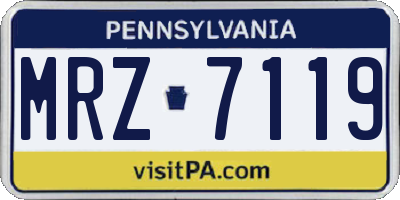 PA license plate MRZ7119