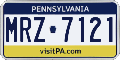 PA license plate MRZ7121