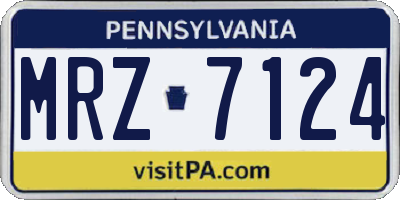 PA license plate MRZ7124