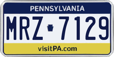 PA license plate MRZ7129