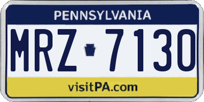 PA license plate MRZ7130