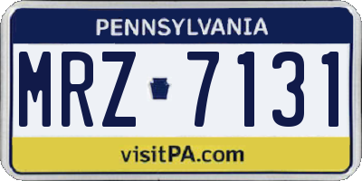 PA license plate MRZ7131