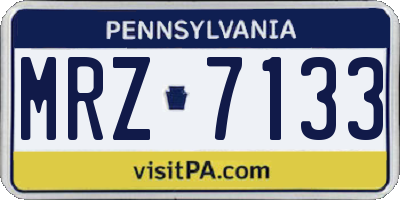 PA license plate MRZ7133
