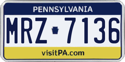 PA license plate MRZ7136