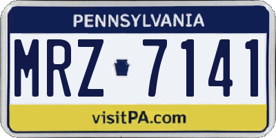 PA license plate MRZ7141