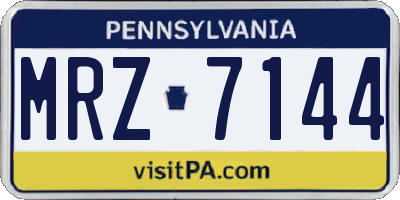 PA license plate MRZ7144