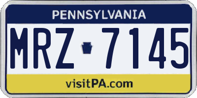 PA license plate MRZ7145