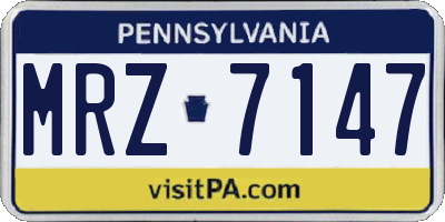 PA license plate MRZ7147