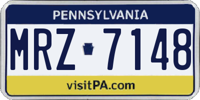 PA license plate MRZ7148