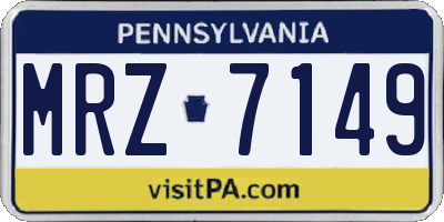 PA license plate MRZ7149