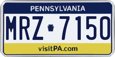 PA license plate MRZ7150