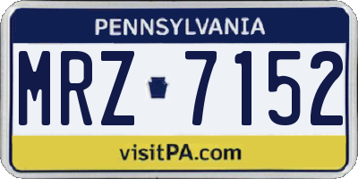 PA license plate MRZ7152