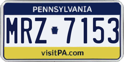 PA license plate MRZ7153