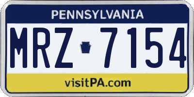 PA license plate MRZ7154