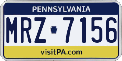 PA license plate MRZ7156