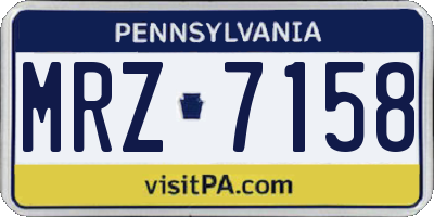 PA license plate MRZ7158