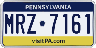 PA license plate MRZ7161