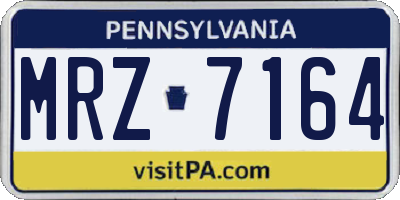 PA license plate MRZ7164