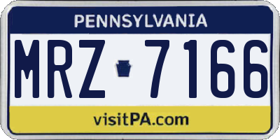 PA license plate MRZ7166