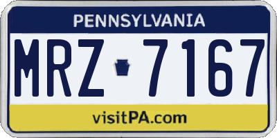 PA license plate MRZ7167