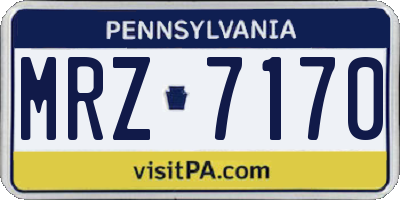 PA license plate MRZ7170