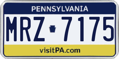 PA license plate MRZ7175