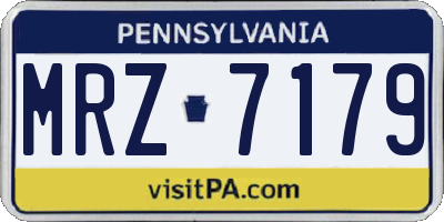 PA license plate MRZ7179