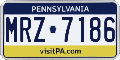 PA license plate MRZ7186