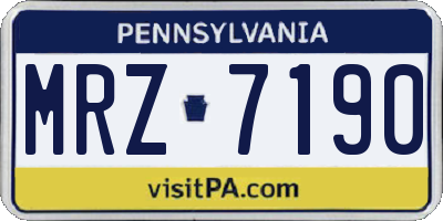 PA license plate MRZ7190