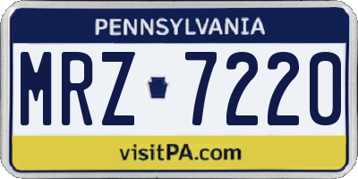PA license plate MRZ7220