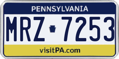 PA license plate MRZ7253