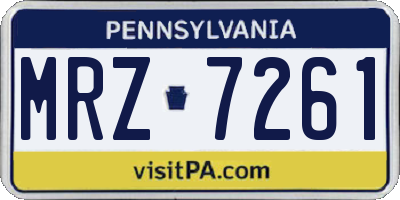 PA license plate MRZ7261