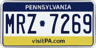 PA license plate MRZ7269