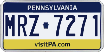PA license plate MRZ7271