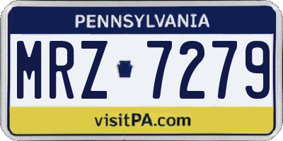 PA license plate MRZ7279