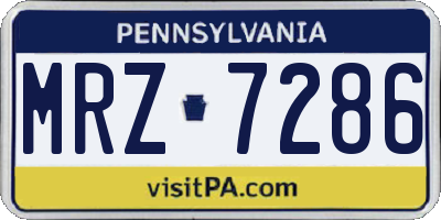 PA license plate MRZ7286